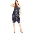 thumbnail image 5 of Sakkas Valdis Women's Boho Harem Loose Baggy Jumpsuit Pants Elephant Smock Elastic - Navy - One Size, 5 of 5