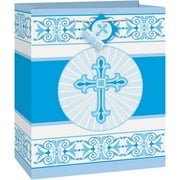 Radiant Cross Religious Gift Bag, Blue