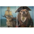 thumbnail image 2 of Coolnut 36 Inch Length Kitchen Curtains Pirate Dog 2 Panels Half Window Sheer Curtains Rod Pocket Farmhouse Short Drapes for Bathroom Cafe Basement Home Decor, 2 of 7