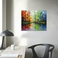 thumbnail image 3 of Nawypu  Painted Palette Knife Painting Modern Abstract Wall Art Hanging Lake Scenery Landscape Canvas Picture Framed, 3 of 4