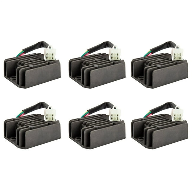 6X Universal 4 Wire Full Wave Black Motorcycle Regulator Rectifier 12V DC Bike Quad,6x 4 Wire Regulator Rectifier,black