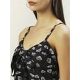 thumbnail image 5 of DressBerry Women's Printed Cotton Thigh Length Dress Spaghetti Straps Shoulders Sleeveless High Rise V Neck High Front Bow Bodycon Party Wear, 5 of 8