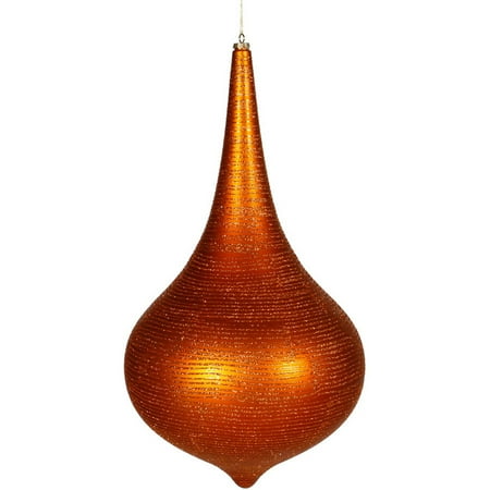 Vickerman 24" Burnish Orange Matte/Glitter Onion Drop Ornament
