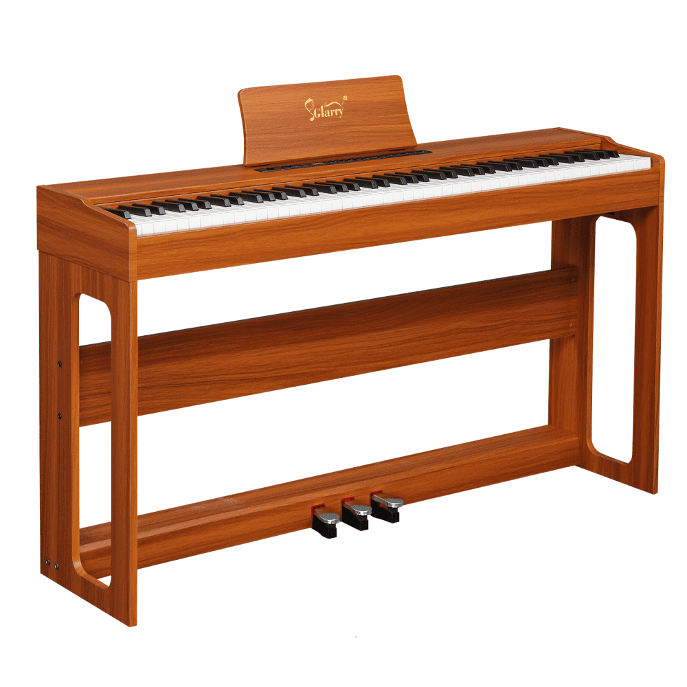Tcbosik Digital Piano Keyboard 88 Keys with Stand, Beginner Home Piano with Headphone, Power Adapter and Triple Pedals, Walnut