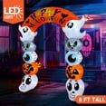 thumbnail image 2 of Joyfy 8 FT Halloween Inflatable Cute Stacked Characters Halloween Archway Decorations Inflatable with Build-in LEDs,Halloween Blow Up Yard Decorations, 2 of 7
