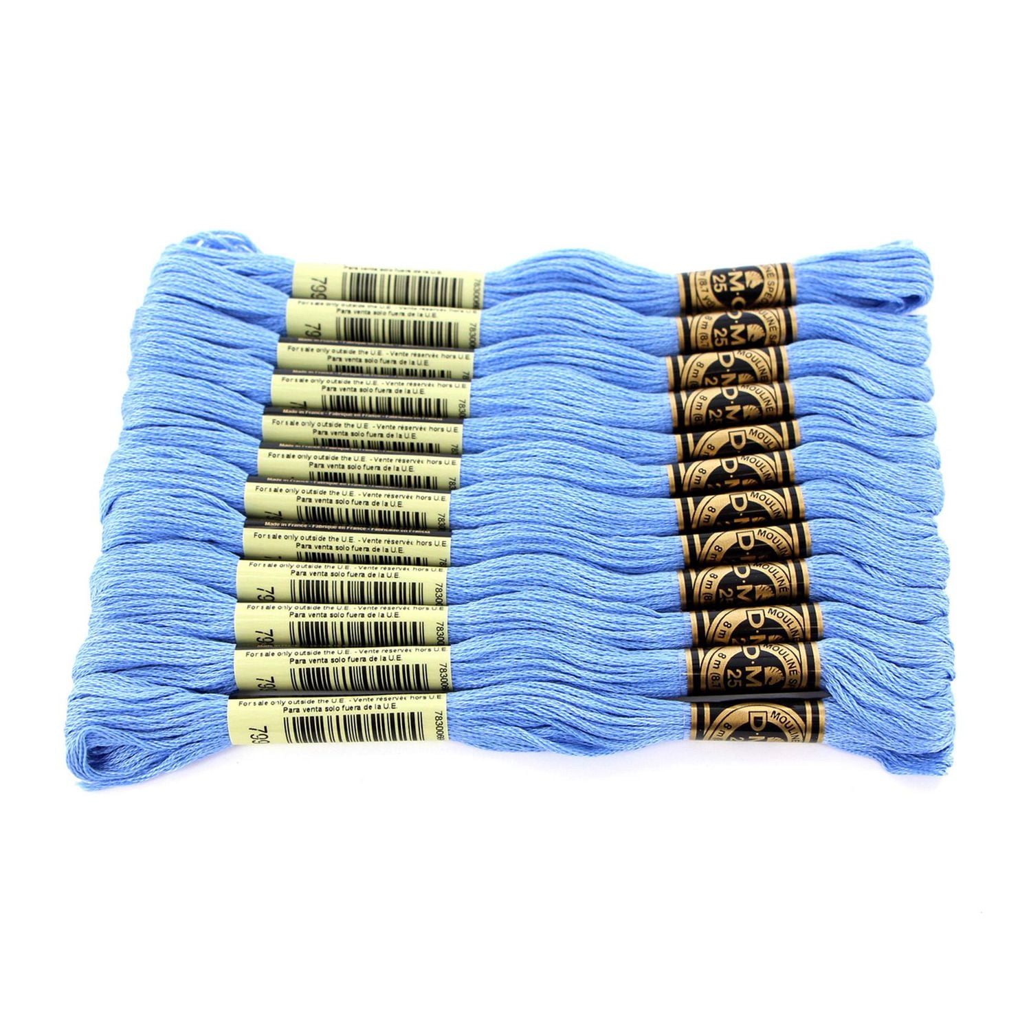 Fil à broder en coton DMC à 6 brins 8m – Bleu 6 Brins