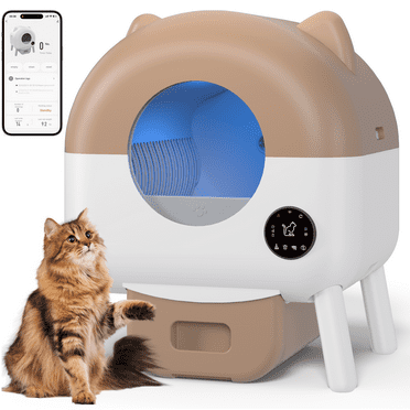 SaniCosi Self Cleaning Cat Litter Box, Extra Large Capacity Automatic Litter Box for Multiple Cat, App-Controlled with Odor Removal & Safety Protection (Includes Trash Bags)