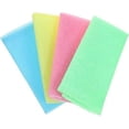 thumbnail image 1 of Toalla/paño de baño de nailon japonés para la piel (4 unidades) azul, amarillo, rosa y verde, 1 of 4