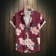 thumbnail image 2 of Camisas Para Hombre Casual Hombres Primavera y verano Casual Solapa Un solo pecho Estampado completo Vacaciones en la playa Manga corta Camisa de vacaciones al libre (Red, XL), 2 of 7