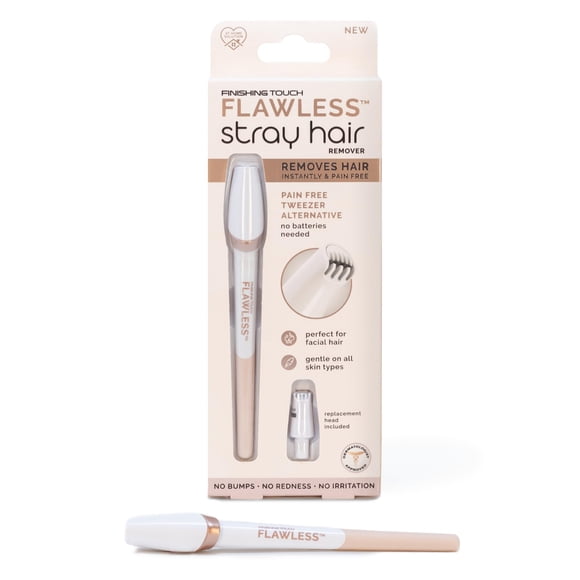 Finishing Touch Flawless Stray Hair Remover Herramienta precisa de depilación con microcuchillas diseñada para cortar sin dolor los pelos sueltos desde la barbilla y los labios hasta los dedos de las