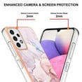 thumbnail image 4 of SaniMore for Samsung Galaxy A53 5G 6.5" 2022 Case with Wireless Charging Shockproof TPU Backplane Glitter Marble Pattern Fashion Design Anti-drop Anti-fingerprint Skin-feel Cover, Rosegold, 4 of 5
