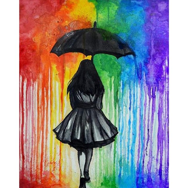 Cuadros Decorativos Punto de cruz completo 11CT Back in Rain Impreso Arte de la pared Artesanía Decoración del hogar Regalo Ehuebsd Nuevos Originales