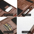 thumbnail image 7 of Portfolio Business Padfolio Folder with Zipper, Conference Meeting Executive File Legal Document Organizer with Pockets Letter Size A4 Writing Pad Notepad Padfolio for Father's Day Gift -Brown, 7 of 7