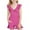 Hot Pink, variant on ameIAEA Girls Ruffle Sleeve Swimsuits V Neck Solid Color Beach Jumpsuits with Pockets 7-16 Years