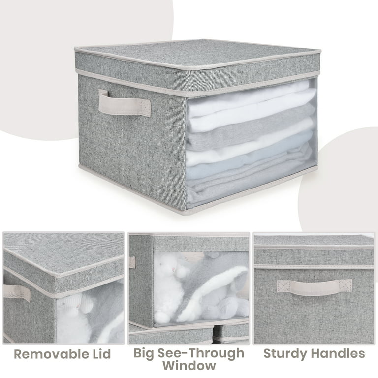 StorageWorks Fabric Storage Bins, Collapsible Storage Boxes for Closet,  Decorative Bins Gray, 3-Pack - Walmart.com