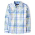 thumbnail image 1 of The Children's Place - Camisas de Manga Larga con Botones para niño, Cuadros Azules y Amarillos, Large, 1 of 3