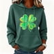 thumbnail image 1 of Xuyuer Womens St. Patrick's Day Clover Print Hoodie Casual Long Sleeve Sweatshirt Irish Shamrock Pullover Tops Sweatshirts Clover Print Shirts Casual Irish Gift Loose Fit Tops, 1 of 6