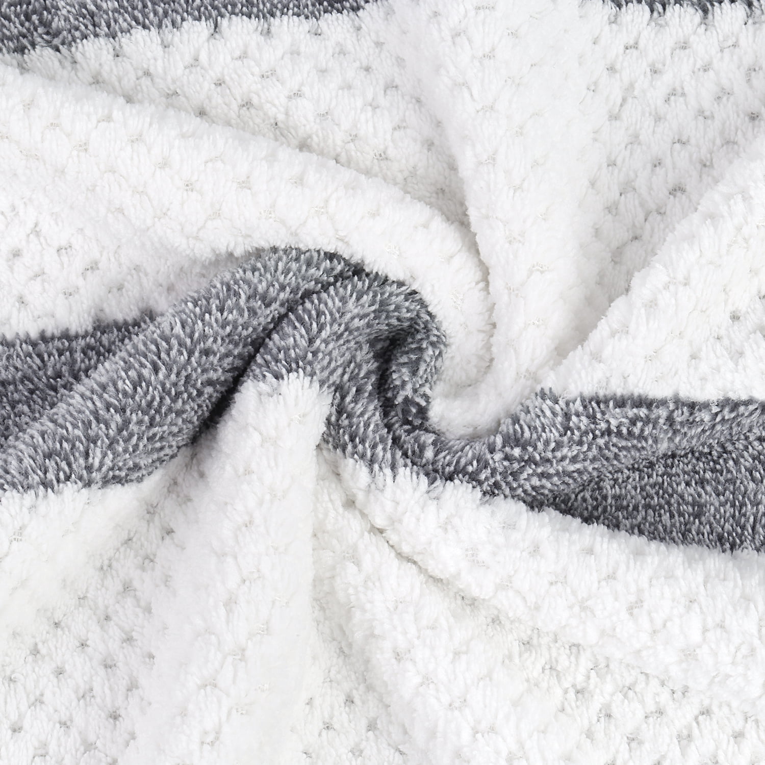 NC Fashion 2 Piece Microfiber Bath Towel Set, Gray, White, Multi-color