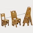 thumbnail image 3 of Wooden Folding Library Ladder Chair, 4-Storey Portable Multi-Function Step Stool, Indoor and Outdoor Display Rack Flower Rack (Walnut), 3 of 7