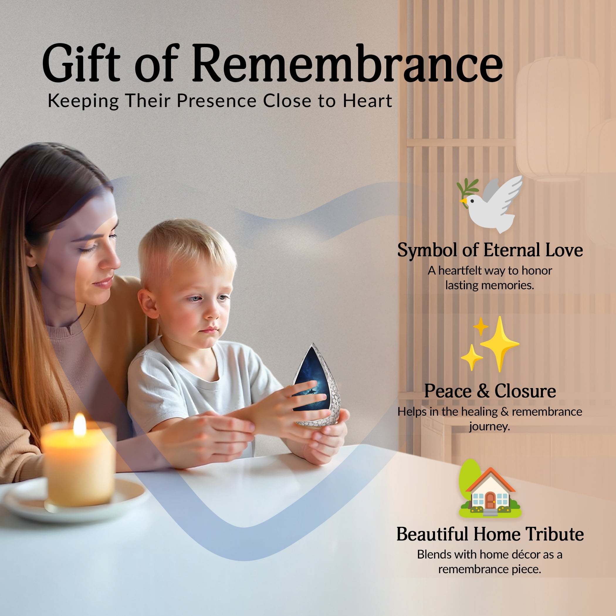 JAGSHASHI Dolphin Keepsake Sharing Urn – Mini Blue Cremation Urn for Human or Pet Ashes – Coral Reef Small Memorial Token Urns with Velvet Box & Funnel – Memorial Tribute for Families (Blue 3 Inch)