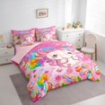 thumbnail image 3 of Manfei Cartoon Animal Axolotl 7-Piece Twin Bedding Sets,Kawaii Ocean Animal Bedding Comforter Set,Colorful Candy Pink Daisy Sheet Sets For Teens,Ultra Soft Home Decor Reversible, 3 of 8