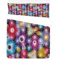 thumbnail image 1 of ABPHQTO Juego de ropa de cama de 3 piezas Funda nórdica de flores coloridas con 2 fundas de almohada para la decoración de la habitación del hogar, 1 of 4