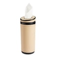 thumbnail image 2 of PU Leather Cylinder Car Tissues Box Diameter 6.7cm Auto Interior Accessories Beige, 2 of 8