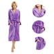 thumbnail image 5 of Albornoz de polar con capucha para mujer, albornoz de felpa suave para mujer, bata larga y esponjosa, 5 of 6