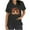 #244-Black, variant on Thanksgiving Womens Short Sleeve V-Neck Tops with Dual Pockets, Cotton Nursing Uniform for Medical and Home Care