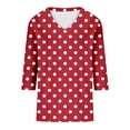 thumbnail image 4 of CONZONE Womens Summer T-Shirts 3/4 Sleeve T Shirts for Women Casual V Neck Dot Graphic Lightweight Tees Soft Cozy Dailywear, 4 of 4