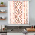 thumbnail image 5 of Orange Boho Sheer Curtains 45 Inches Long, Vintage Southwestern Geometric Stripes Light Filering Curtains, Breathable Simi Curtain Privacy Drapes for Kitchen Bathroom Small Window Treatment, 5 of 9