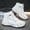 A009-1 White, variant on Men's Winter Boots with Traction Tread - Lace-Up Ankle Support, Cushioned EVA Insole & Arch Support - Short Boots for Snow, Ice, and Casual Attire - Stylish Winter Footwear with Golden-Tipped Design