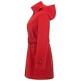 thumbnail image 3 of Chrisuno Women's Turn Down Collar Fall Jacket Belted Wool Blend Coat Red 2XL, 3 of 4