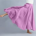 thumbnail image 5 of Elegant Flowy Women's High Waist Skirt Boho Maxi Long Skirt with Elastic Waist for Daily Wear and Party, 5 of 6