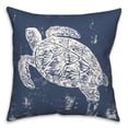 thumbnail image 2 of Creative Products Stamp Turtle Navy 18x18 Spun Poly Pillow, 2 of 3