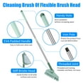 thumbnail image 2 of Pluokvzr Shower Cleaning Brush Triangle Floor Brush with Flexible Brush Head Powerful Shower Cleaning Scrubber with Long Handle Reusable Sturdy Cleaning Brush for Bathroom Bathtub Toilet Floor, 2 of 11