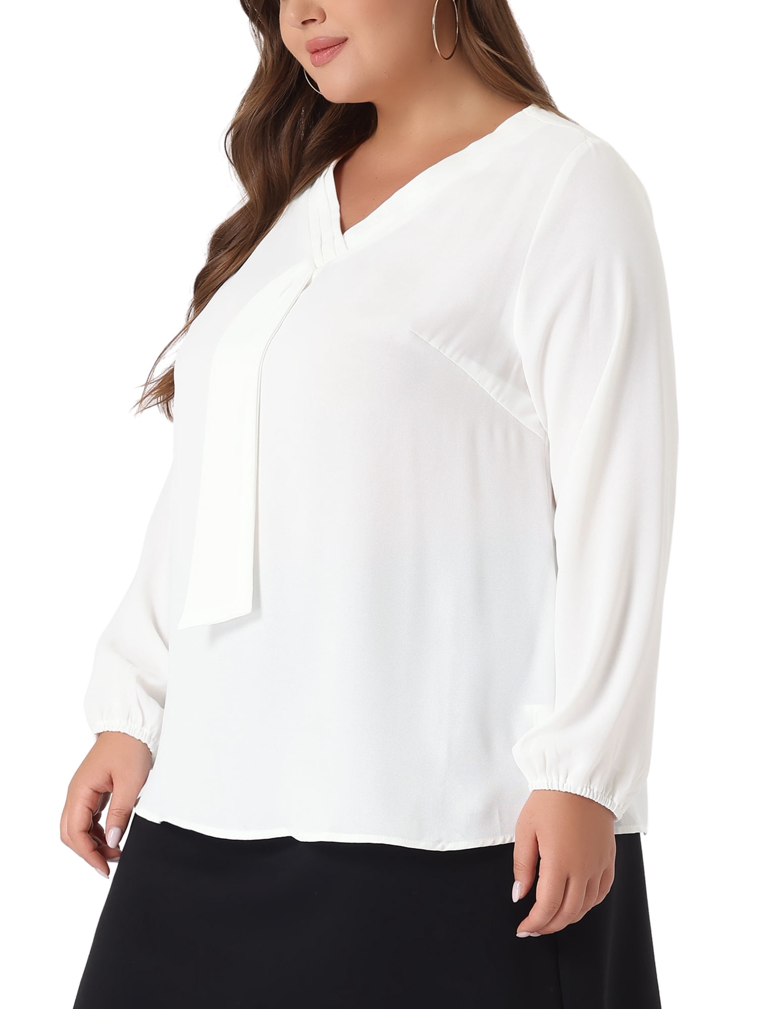 plus size white chiffon top
