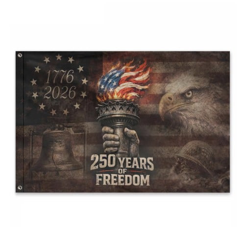 USA 250th Anniversary Flag Double-Sided 6x4 Ft American Independence 1776–2026 Celebration Flag 250 Years Birthday Patriotic Banner for Indoor Outdoor Decor
