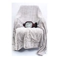thumbnail image 2 of Luxury Grey Faux Fur Throw Blanket and Back Fleece, 2 of 14