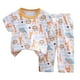 thumbnail image 1 of Odeerbi 1-8 Años Niño Niña Conjunto de Verano Pijama de Algodón de Manga Corta Pantalón Conjunto de Dos Piezas de Ropa Interior Estampada, 1 of 3