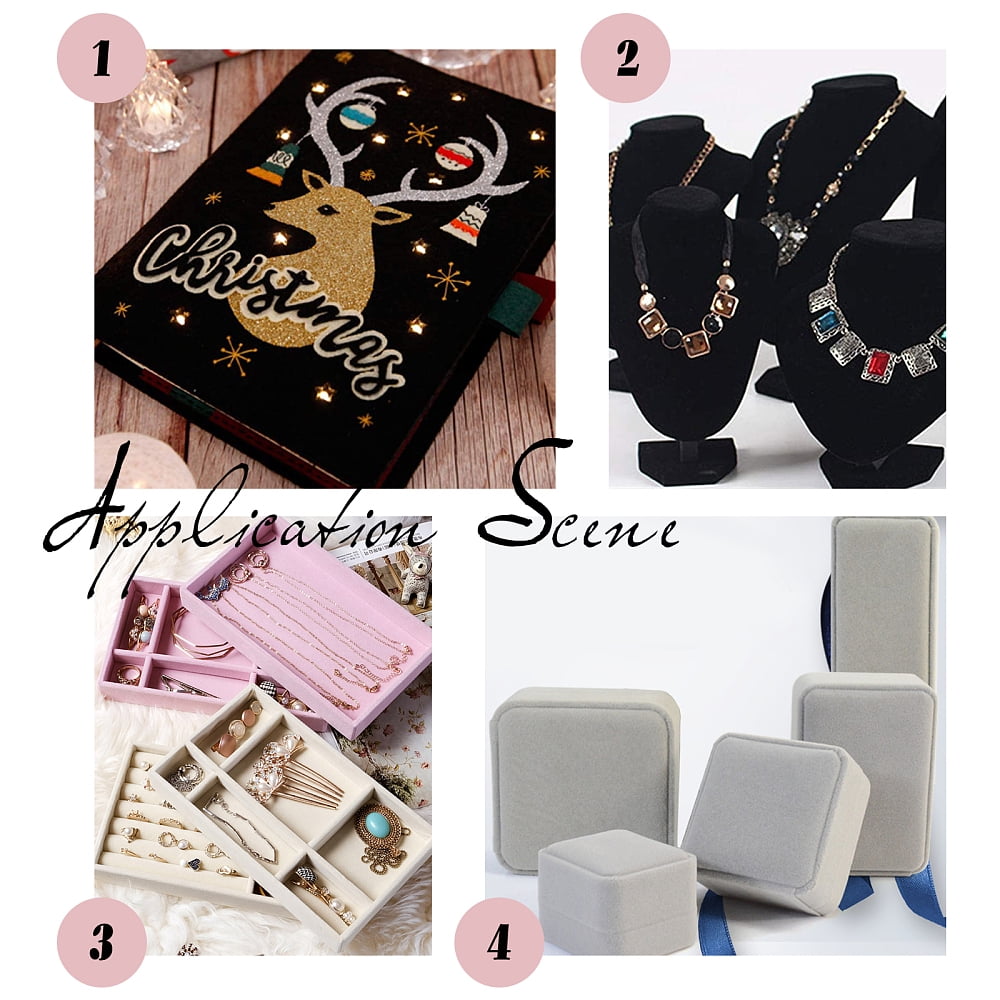 Jewelry Flocking Cloth Self-adhesive Fabric Sienna 40x28.9~29cm 12sheets/set