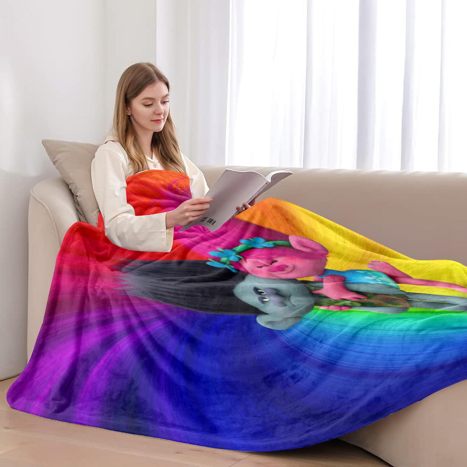 Trolls Blanket Super Soft Flannel Lightweight Plush Cozy Throws