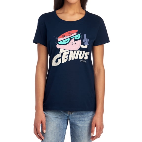 Dexters Laboratory Genius Women's T Shirt, Navy, Small