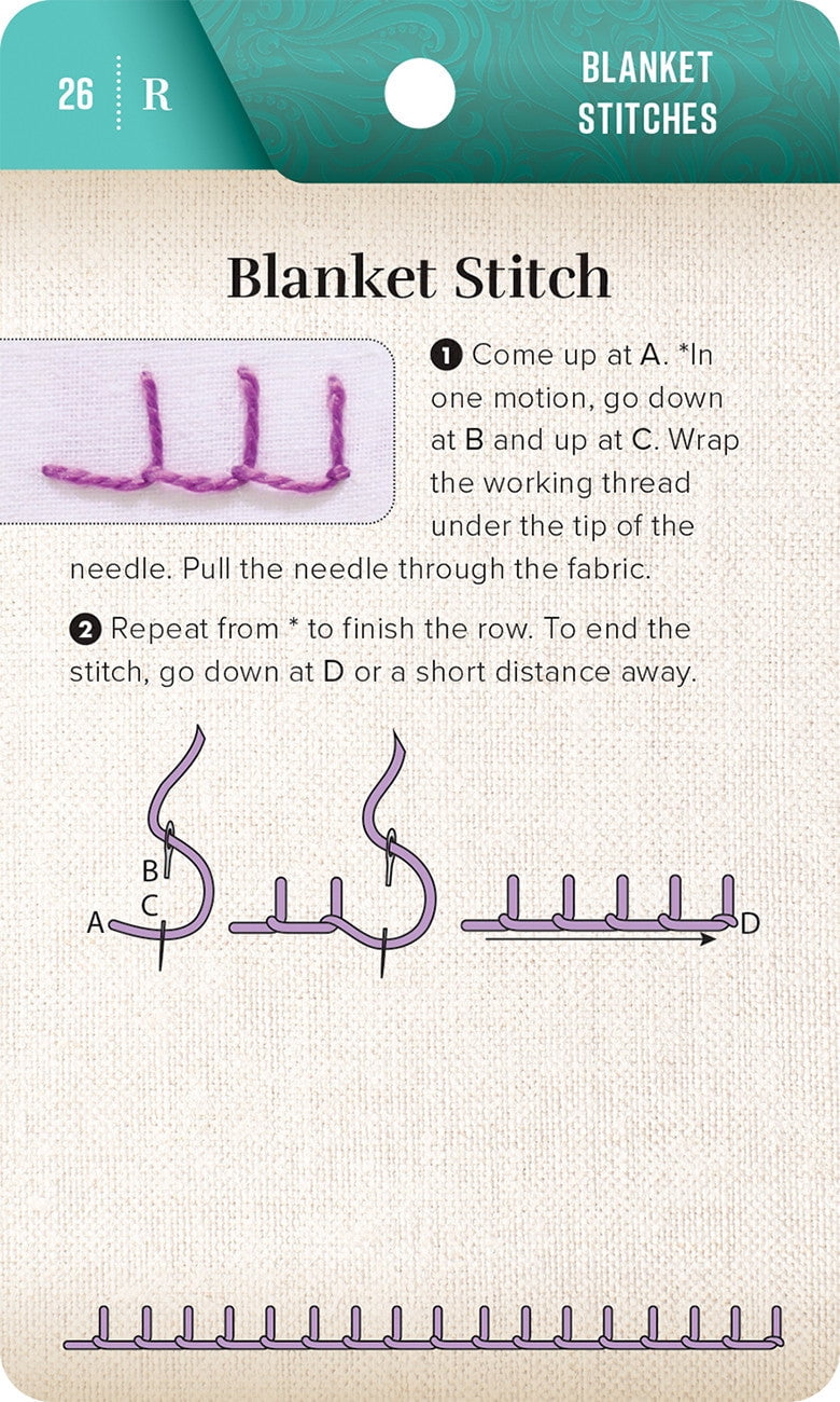On-The-Go Embroidery Cards Set 1: 60 Stitches for Left & Right Handers, 3 Thread Organizers, 3 Take-Along Card Rings, In, (Paperback)