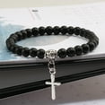 thumbnail image 4 of Youkk Bracelets Pendentif Croix Léger pour le Style Sans Effort Unisexe Bracelets Perlés Rouge 1Set, 4 of 6
