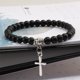thumbnail image 4 of Guardurnaity de cuentas de moda mezclada con colgante de cruz Pulseras con colgante de cruz ajustables y cómodas Ropa, zapatos y accesorios Miscelánea blanco, 4 of 6