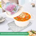 thumbnail image 4 of 2 Pack Pot Holders for Kitchen Heat Resistant Hot Pads Sets for Cooking Baking Pink Peony Pattern, 4 of 7