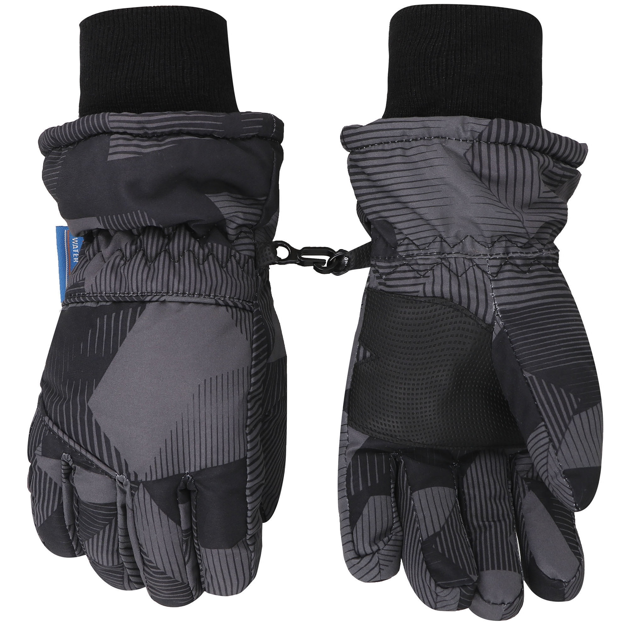 Kids Teenagers 3M Lined Waterproof Ski Gloves,L,Black1 - Walmart.com