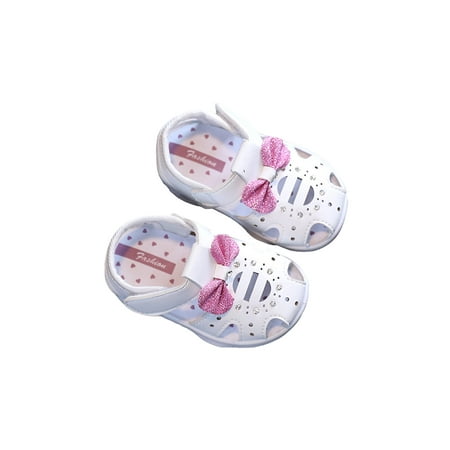 SAYOO Summer Infant Soft Soled Squeaky Shoes  Baby Front Wrapped Sandals  Girls  Princess Shoes 1- 3 Years  Kids Clothing Supplies