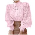 thumbnail image 1 of Top holgado y elegante con botones y patchwork floral para mujer - Blusa transpirable de poliéster para primavera/verano/otoño, oficina/playa/citas, 1 of 8